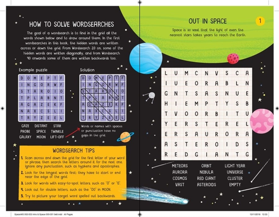 Space wordsearches